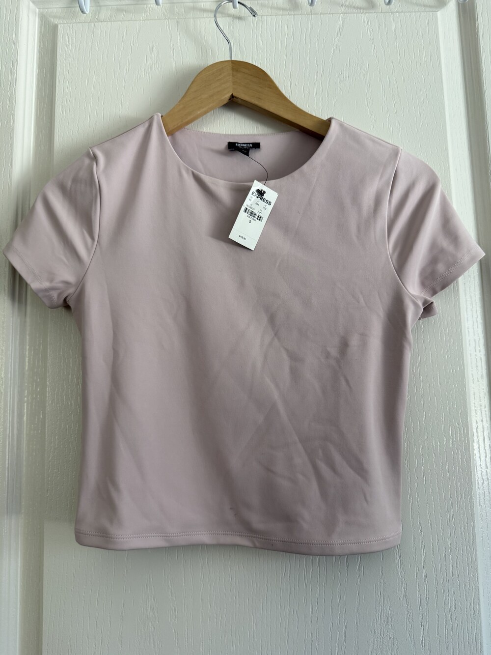 Express Body Contour Mauve Crew Neck Crop Top
